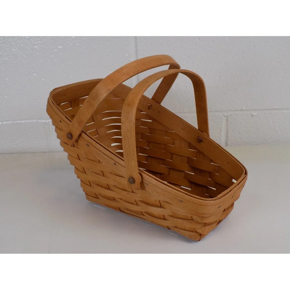 Medium Vegetable Sleigh Basket Double Handle 1990 Longaberger